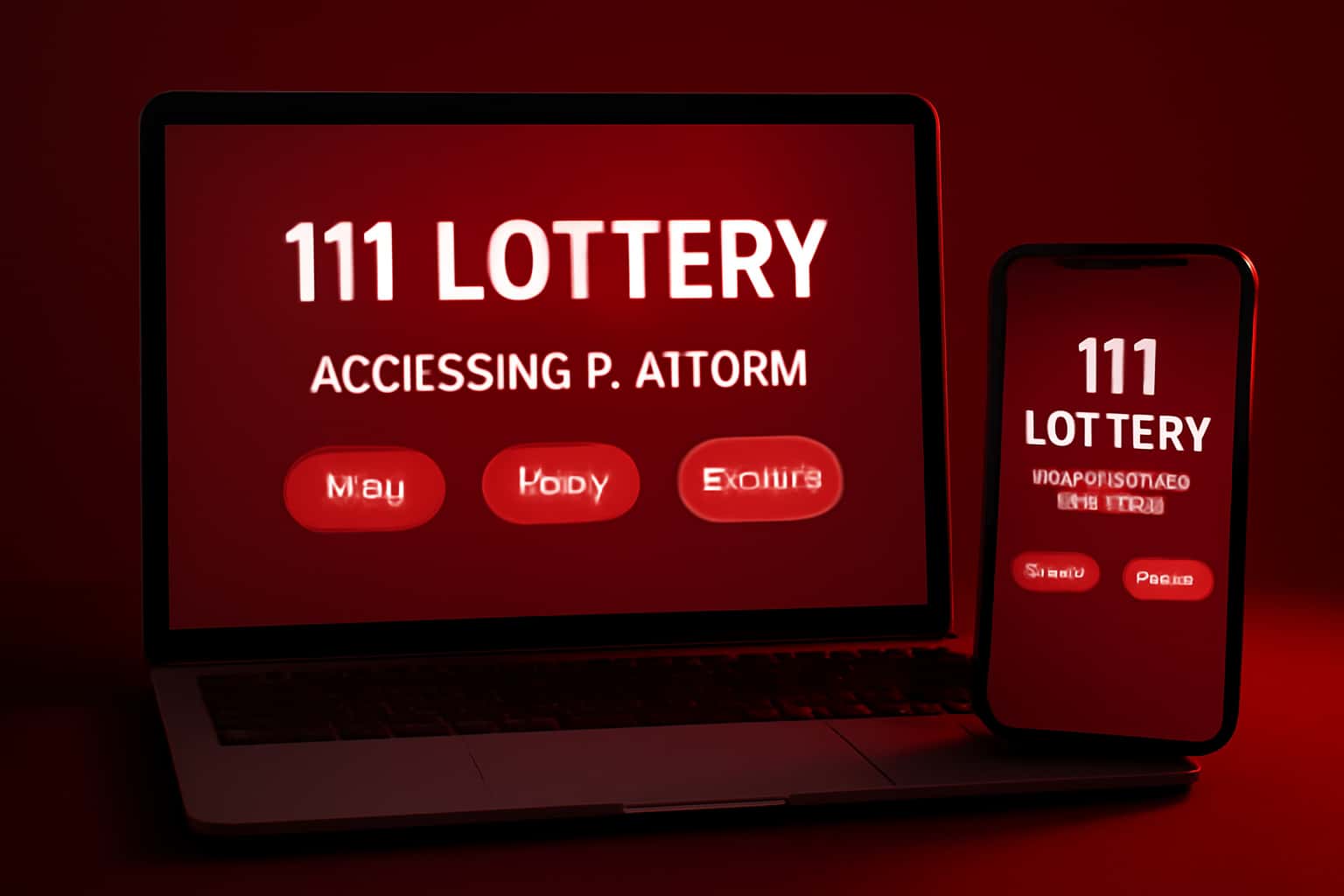 An informative scene showcasing Accessing 111 Lottery Platform with an emphasis on security and accessibility.