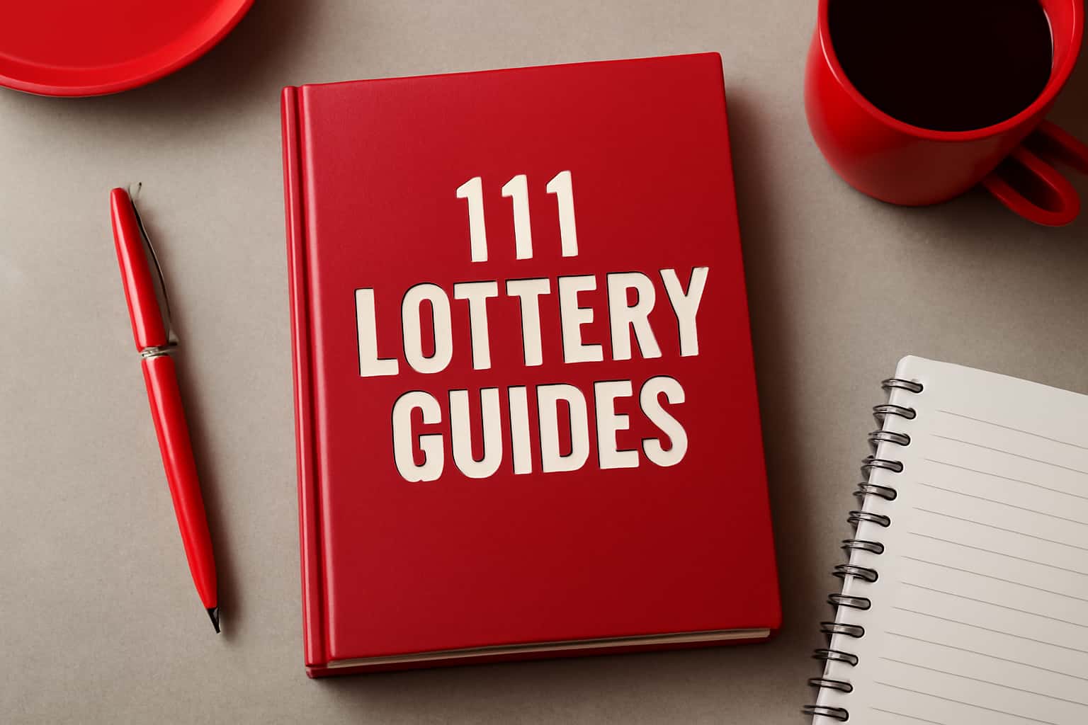 Informational scene depicting 111 Lottery Guides with prominent text.