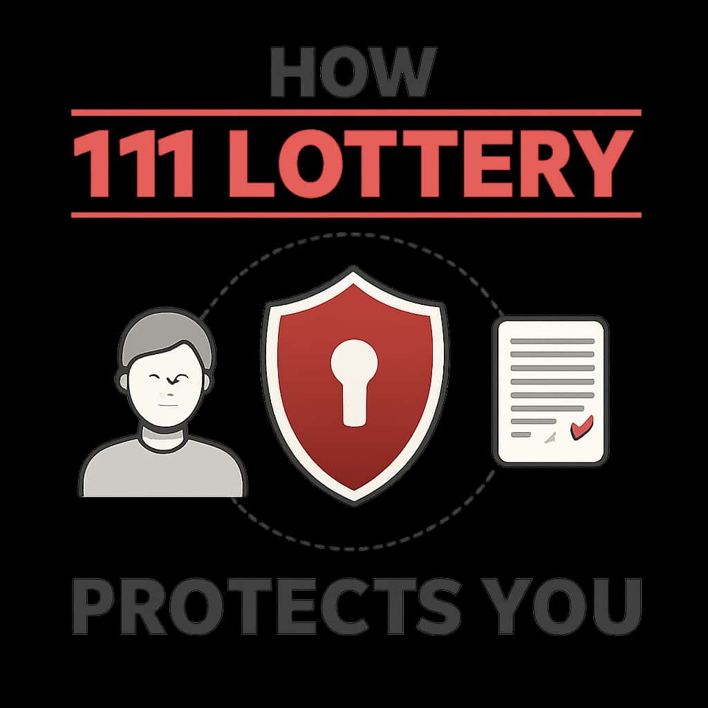 An educational illustration detailing security measures in 111 Lottery.