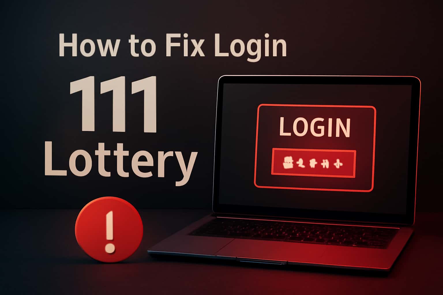 A visual representation of troubleshooting steps for 111 Lottery login issues, featuring the text '111 Lottery'.