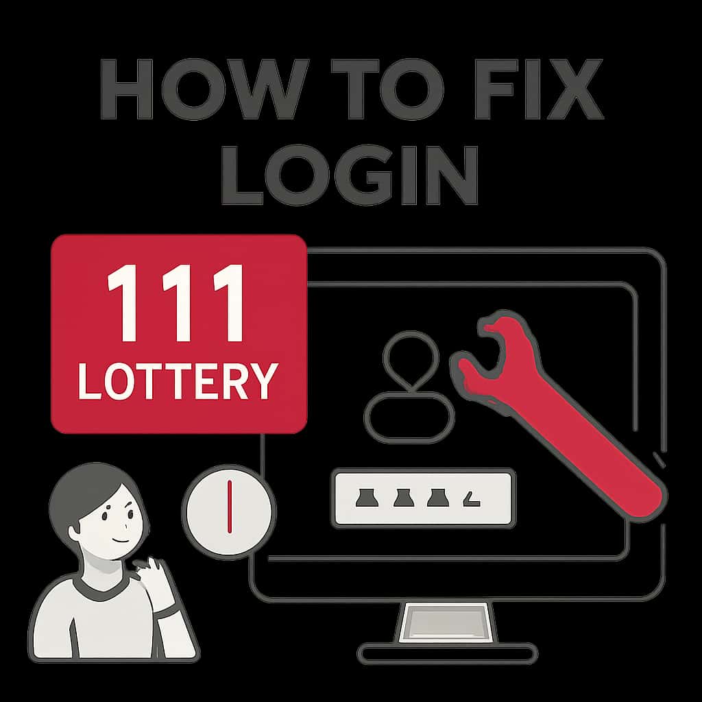 An educational diagram illustrating common login issues for 111 Lottery.