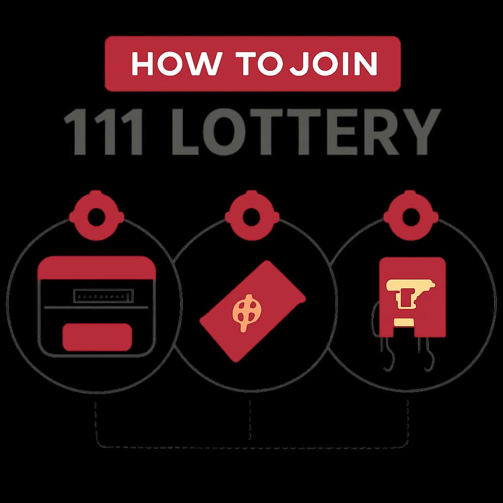 An educational diagram outlining the process of joining 111 Lottery.