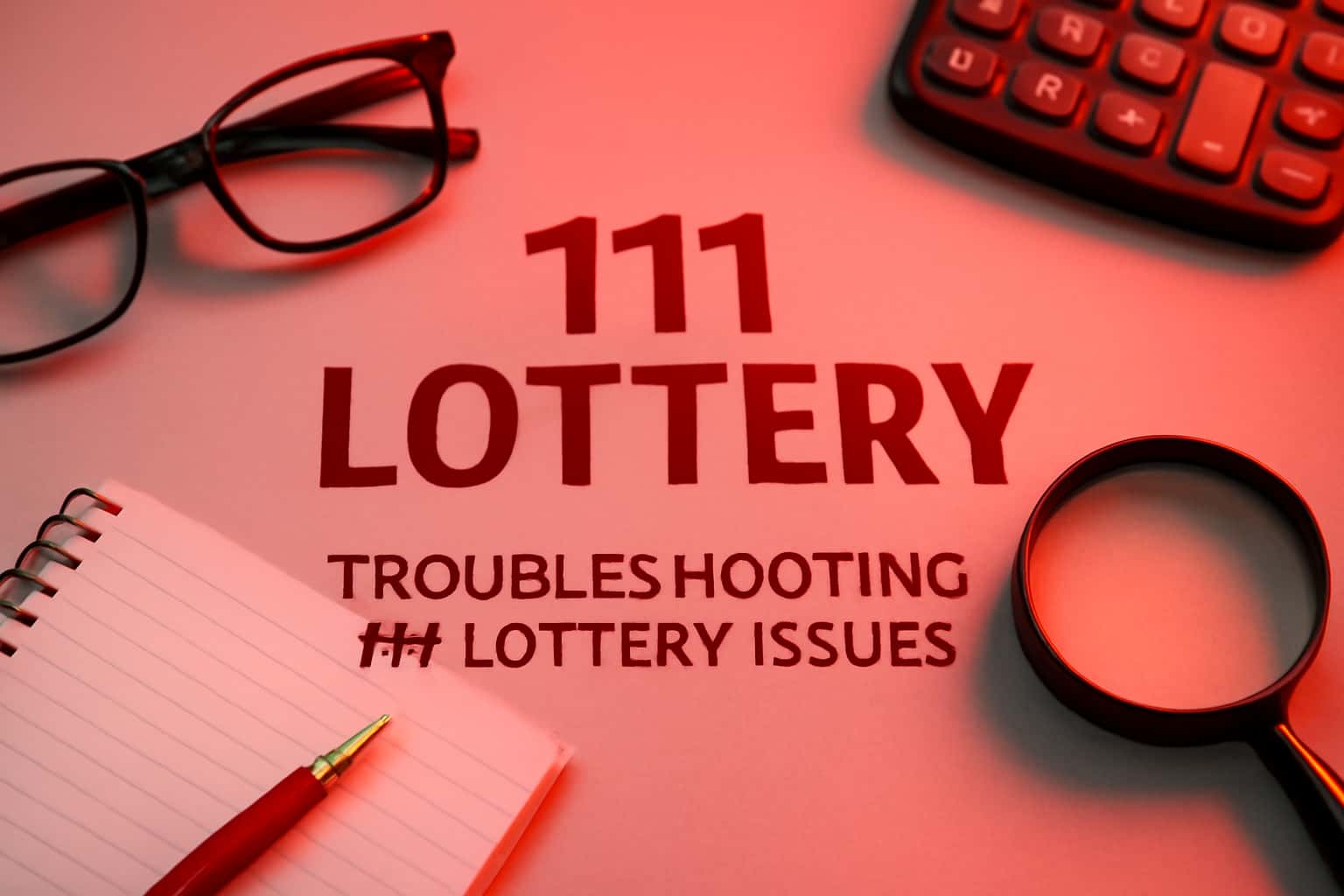 An informative scene depicting troubleshooting issues related to the 111 Lottery.